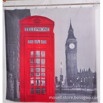 MOSELL! Pure polyester printing waterproof shower curtain